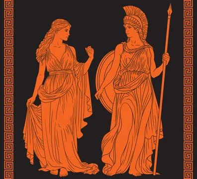 Vector Greek women. Stock Illustration