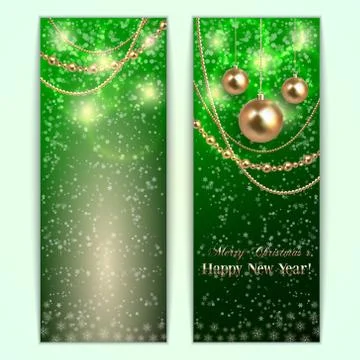 Vector green abstract Christmas and New Year Greeting or Invitation Illustrazione stock