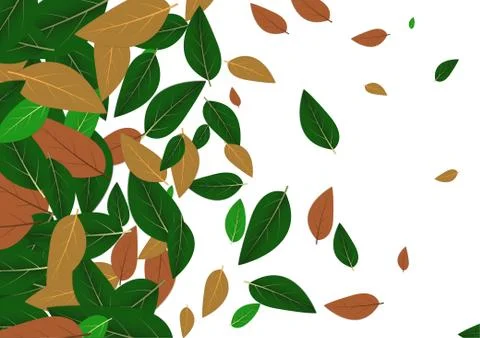 Vector : Green and brown leaves background Stock Illustration