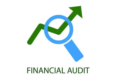 Vector Green and Light Blue Logo for Financial Audit Institution, club educat Stock Illustration