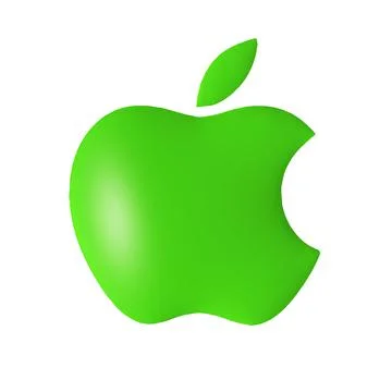 Vector green apple. Graphic design. Nutrition, simple, drawing, button. イラスト素材