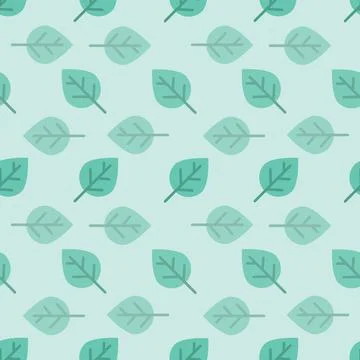 Vector Green Aspen leaves repeat pattern background design Illustrazione stock