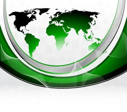 Vector green background with map Stock Illustration