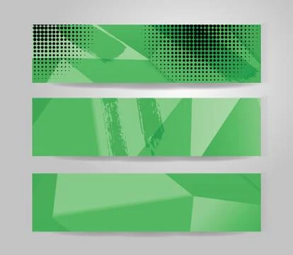Vector green banner set. Concept geometric design Stock Illustration