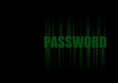 Vector : Green binary and password on black background Stockillustratie