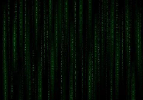 Vector : Green binary number on black background イラスト素材