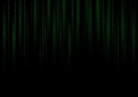 Vector : Green binary number on black background イラスト素材