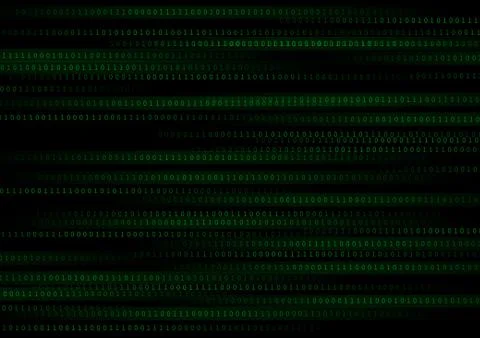 Vector : Green binary number on black background イラスト素材