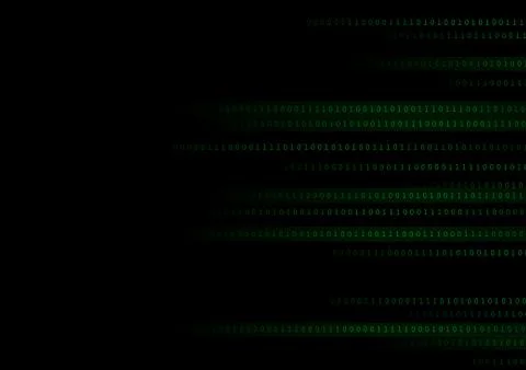 Vector : Green binary number on black background イラスト素材