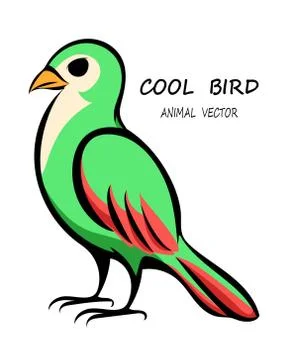 Vector of a green bird eps 10 Stock Illustration