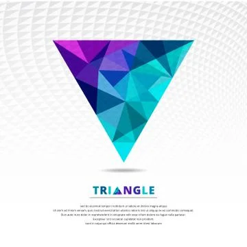Vector green blue and purple color abstract low poly triangle geometric symbo イラスト素材