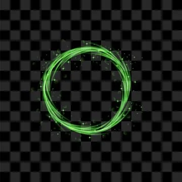 Vector Green Blurred Fire on Dark Background. Cartoon Flames. Bonfire Burst.  Stock Illustration