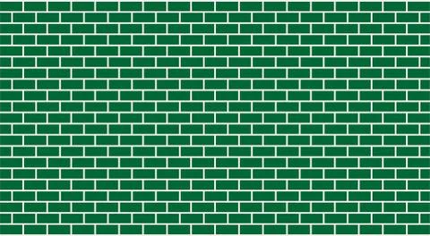 Vector green brick wall Stock Illustration