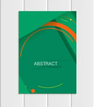 Vector green brochure A5 or A4 format material design element corporate style Ilustração Stock