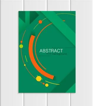 Vector green brochure A5 or A4 format material design element corporate style Ilustração Stock