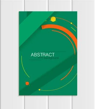 Vector green brochure A5 or A4 format material design element corporate style Ilustração Stock