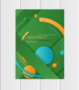 Vector green brochure A5 or A4 format material design element corporate style Ilustração Stock