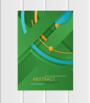 Vector green brochure A5 or A4 format material design element corporate style Stock Illustration