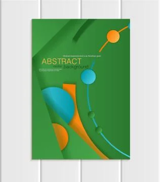 Vector green brochure A5 or A4 format material design element corporate style Stock Illustration