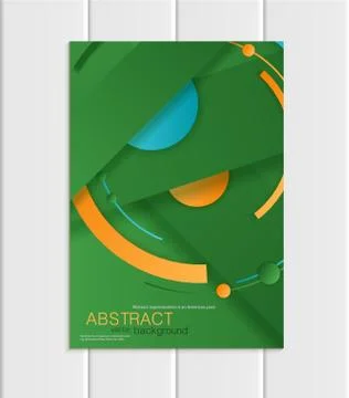 Vector green brochure A5 or A4 format material design element corporate style Stock Illustration