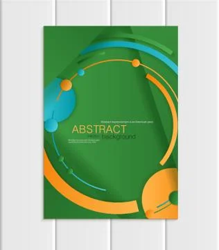 Vector green brochure A5 or A4 format material design element corporate style Ilustração Stock