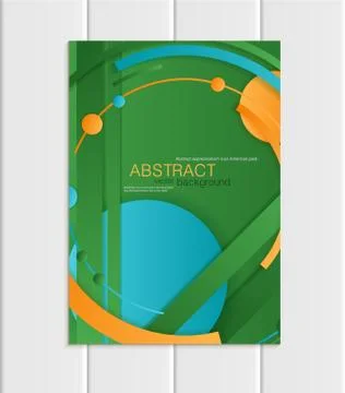 Vector green brochure A5 or A4 format material design element corporate style Ilustração Stock