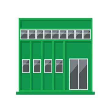Vector green building Icon Stock Illustration