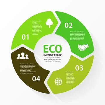 Vector green circle arrows eco infographic. Stock Illustration
