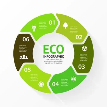 Vector green circle arrows eco infographic. Stock Illustration