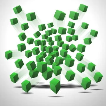 Vector green cubes Stock Illustration