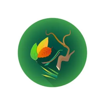Vector green cutting waste icon. Illustrazione stock