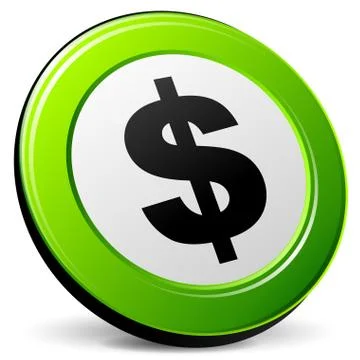 Vector green dollar icon Stock Illustration