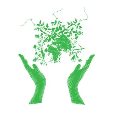 Vector green eco world isolated on white Stock Illustration