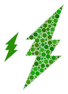 Vector Green Electricity Composition of Dots Stock Illustration