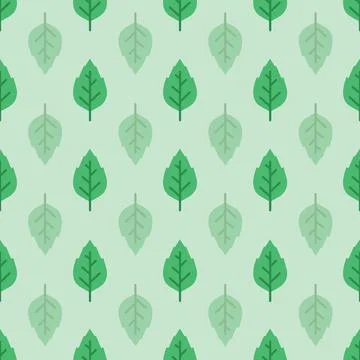 Vector Green Elm leaves repeat pattern background design Illustrazione stock