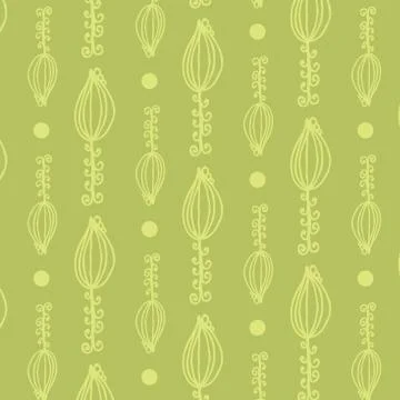 Vector green fabric plants pattern Stock Illustration