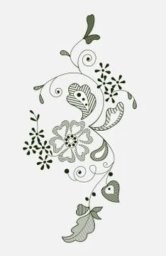 Vector Green Floral Design. EPS 10. Ilustración de archivo