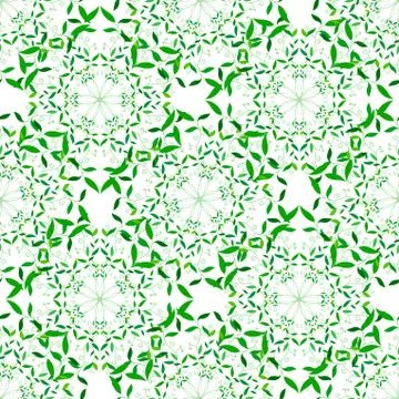 Vector Green Floral Spring Mandala Seamless Pattern Illustrazione stock
