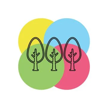 Vector green forest illustration - vector tree Stock Illustration