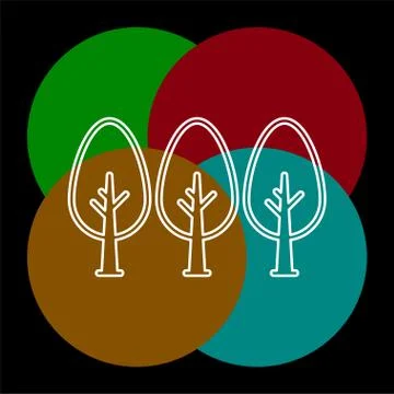 Vector green forest illustration - vector tree Stock Illustration