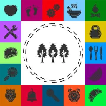 Vector green forest illustration - vector tree Stock Illustration