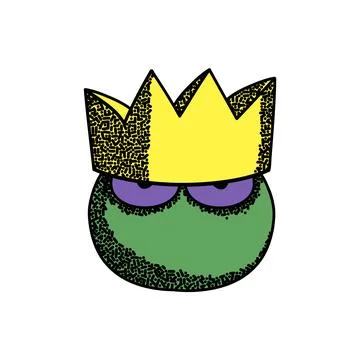 Vector of a green frog mascot with a crown on its head can be used to print an Illustrazione stock