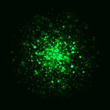 Vector green glowing light glitter background. Magic glow light effect. Star  Stock Illustration