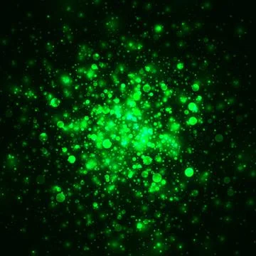 Vector green glowing light glitter background. Magic glow light effect. Star  Stock Illustration