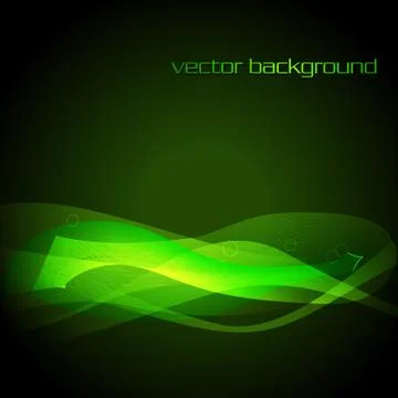 Vector green glowing stylish wave Stock Illustration