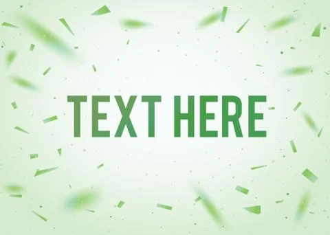 Vector green gradient party background template with confetti border Stock Illustration