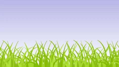 Vector green grass and blue sky seamless border Illustrazione stock
