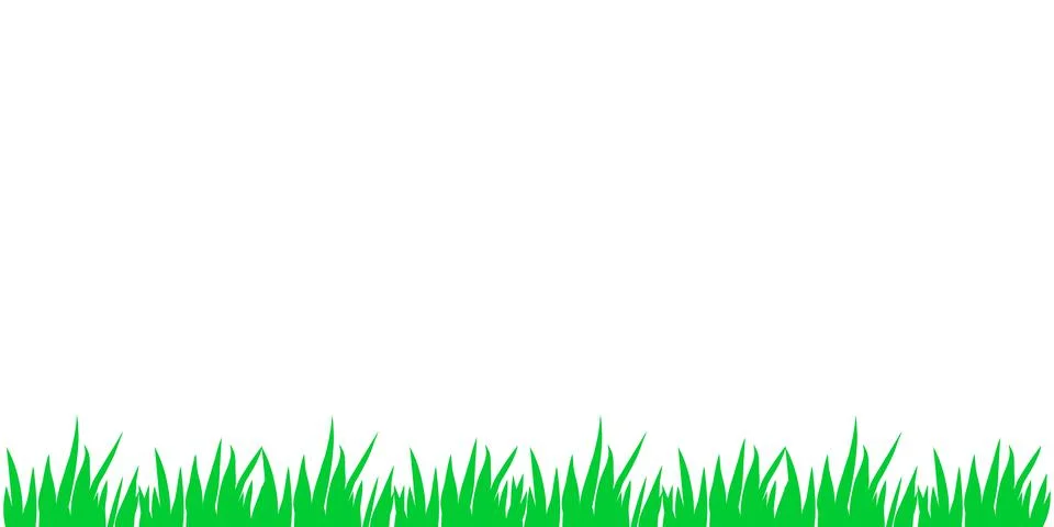 Vector green grass isolated on white background. Herbal Border, horizontal bo 库存插图
