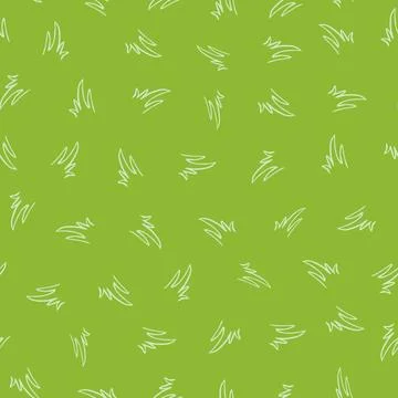 Vector green grass simple doodle repeat pattern. Suitable for textile, gift w Illustrazione stock