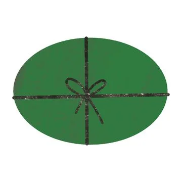 Vector Green holiday box. Craft gift. Illustration for the new year. Stock Illustration